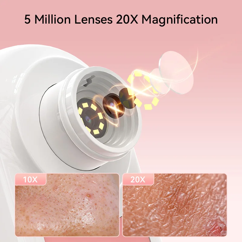 2023 Newest H600 3 Suction Power 6 Probes Facial Pore Cleaner USB Rechargeable Blackhead Remover Pore Vaccum