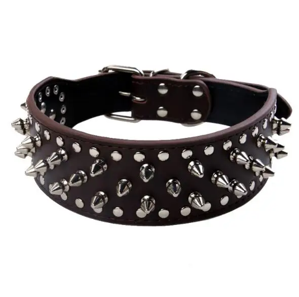 
Dropshipping Studded Leather Gothic Collars Pitbull Bulldog Adjustable Spiked Leather Dog Collars 