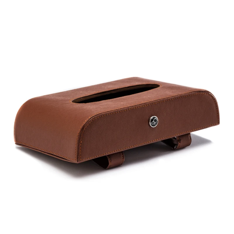 2021 New Car Interior Accessories Portable Visor Tissue Holder PU Leather Box Organizer