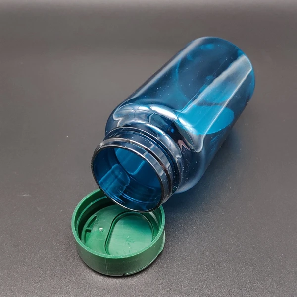 Wholesale GMP manufacture supply 150ml 200ml blue dark amber  Capsule pill Medicine use  PET Pharma Plastic Bottle wtih flip top