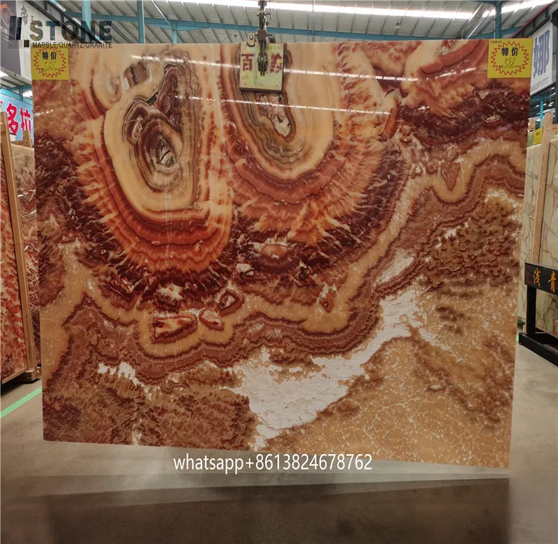 honey onyx marble for TV wall and bookmatch wall and stair case with luxury stone yellow marble slab