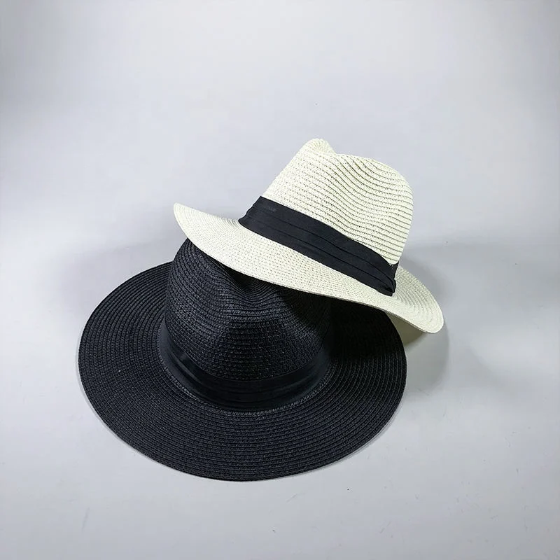 Summer Hats For Women Sun Hat Leather Gold Chain Belt Flower Floppy Beach Wide Brim Straw Panama Hat Female Cap