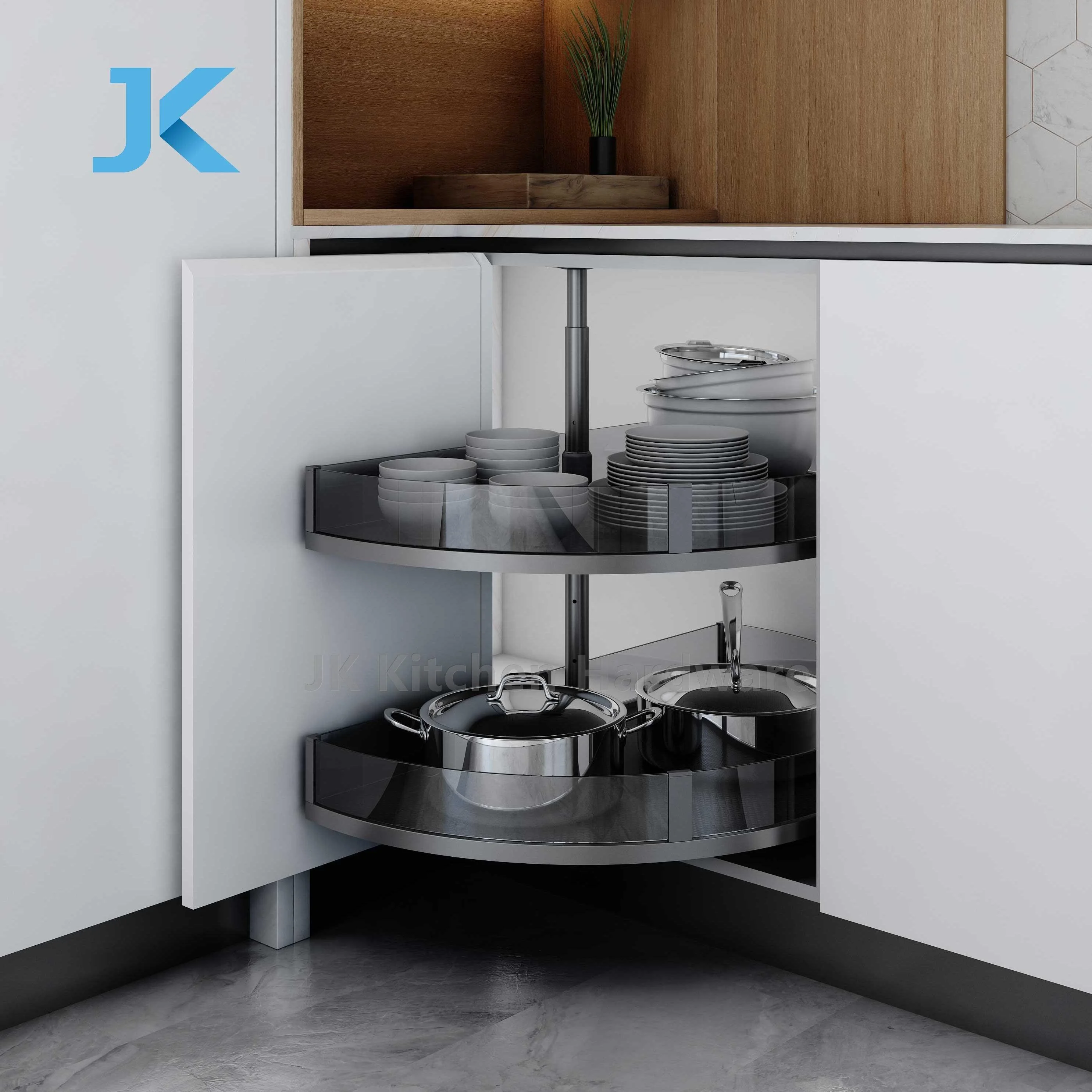 
Высококачественная стеклянная корзина для хранения JK вращающаяся корзина на 180 градусов 