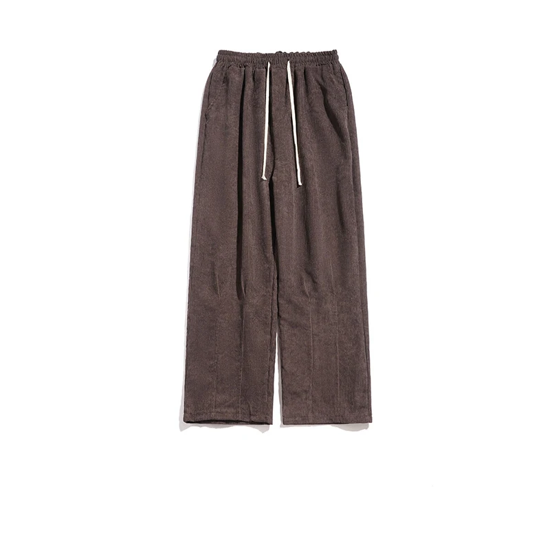Wholesale Corduroy Pants Men Original New Style  Loose Drawstring Straight Solid Color Support Customization