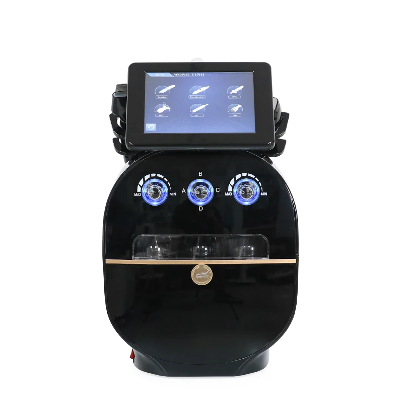Portable 6 in 1 hydrofacials diamond microdermabrasion small bubble h2o2 aqua peel hydra beauty machine