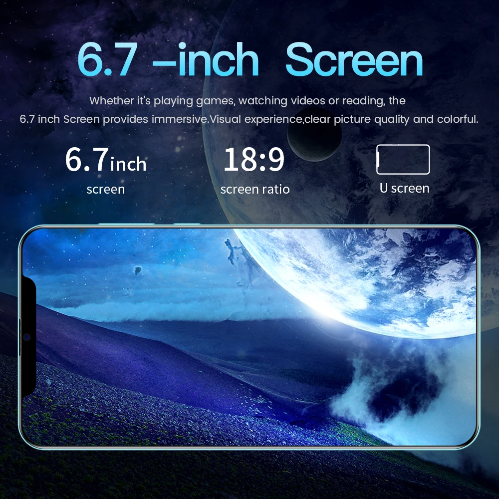 Смартфон 13 pro max 6 7 дюйма оригинальный полный экран WIFI BT FM GPS I13 2 Гб + 32 ГБ
