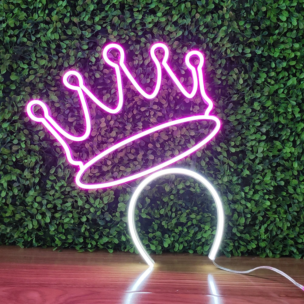 Drop Shipping Crown Neon Party Wedding Supplies Neon Light Headbands Birthday Decor Led Neon Headband