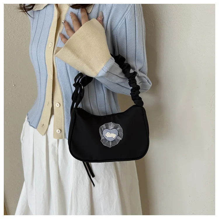 2024 New Vintage Wholesale Cute Lace Ruffle Purses Shoulder Handbag Underarm Bag Girl sling bags for women hand tote