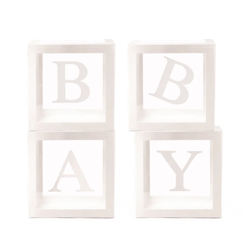 30 CM Girl and Boy Box Transparent Balloon Boxes Block for First Baby Shower Wedding Party Decorations