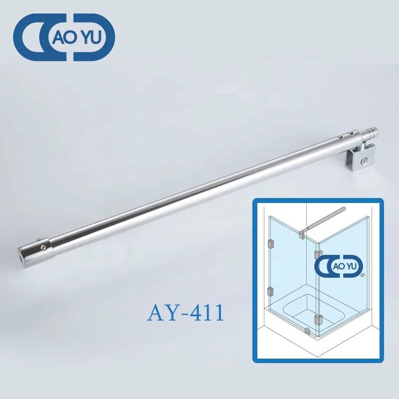 High Stability Support Bars Round Type Stainless Steel Glass Shower Door Hardware Shower Bar