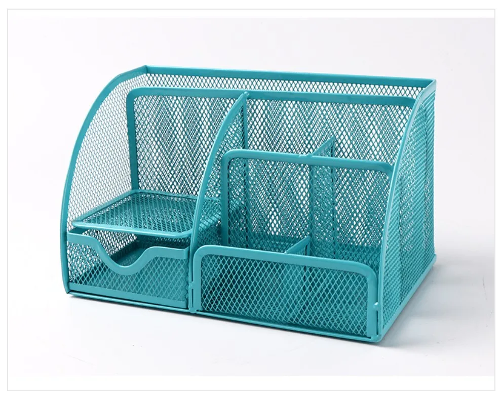 
New Design Customized Iron Metal Mesh School Desk Organizer With Cabinet 