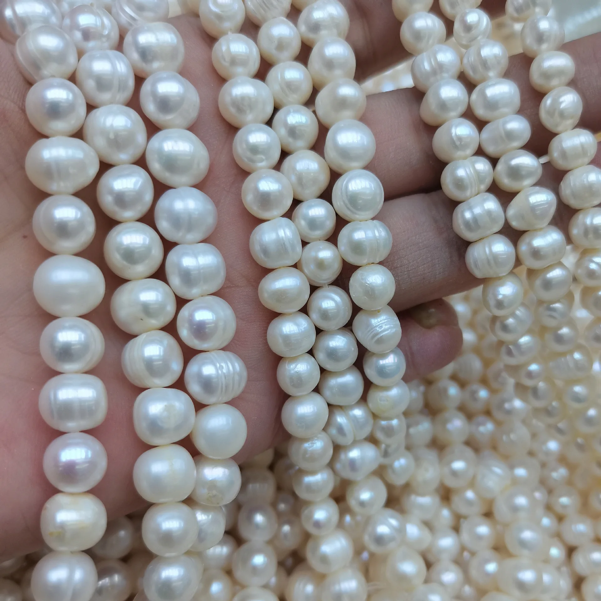 Cheap Price 4-11mm White Color Near Round Pearl Necklace Cultured Wholesale Freshwater Natural Pearl Strand