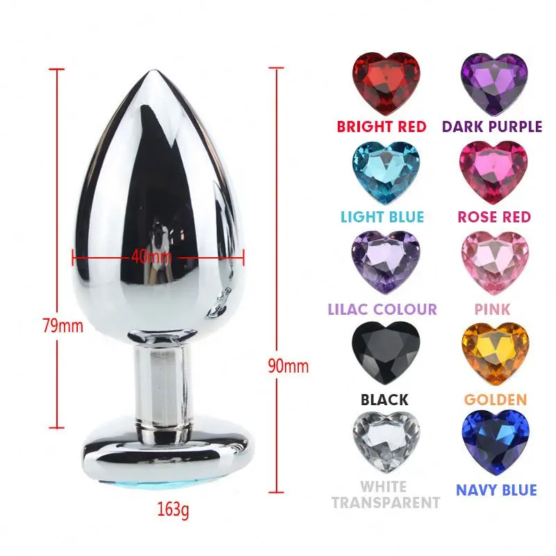amazon hot sale Heart Shape Jewelry Budded Stainless Steel Butt Plug Metal Anal Toys japan girl av adult anal plug