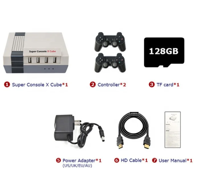 2022 Cheap Newest Super Console X Cube 64GB/128/256GB TF Card 33000+/50000 Classic Games Video Game Console