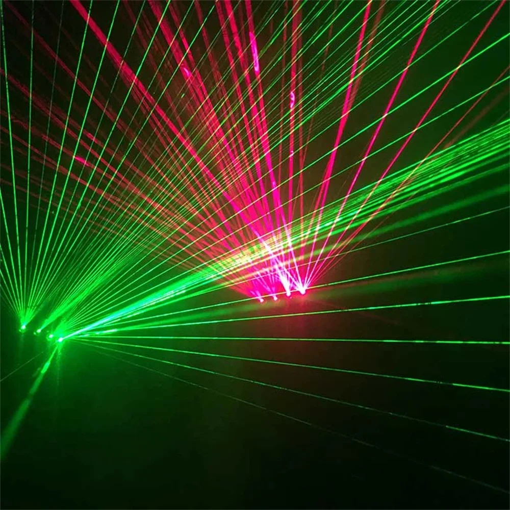 RGB Laser Glove Charging Drive Laser Stage Light DJ Party Display LED Light 4 Heads Emitting Green Red Laser