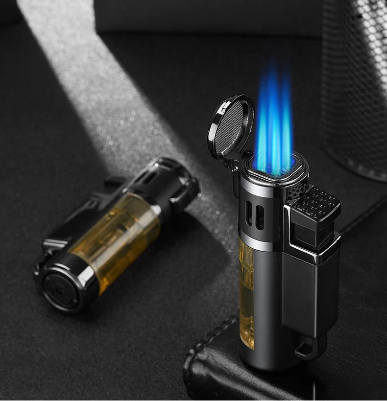 Cigar Gas Lighter Jet Butane Metal Windproof Lighter Cigarette Accessories