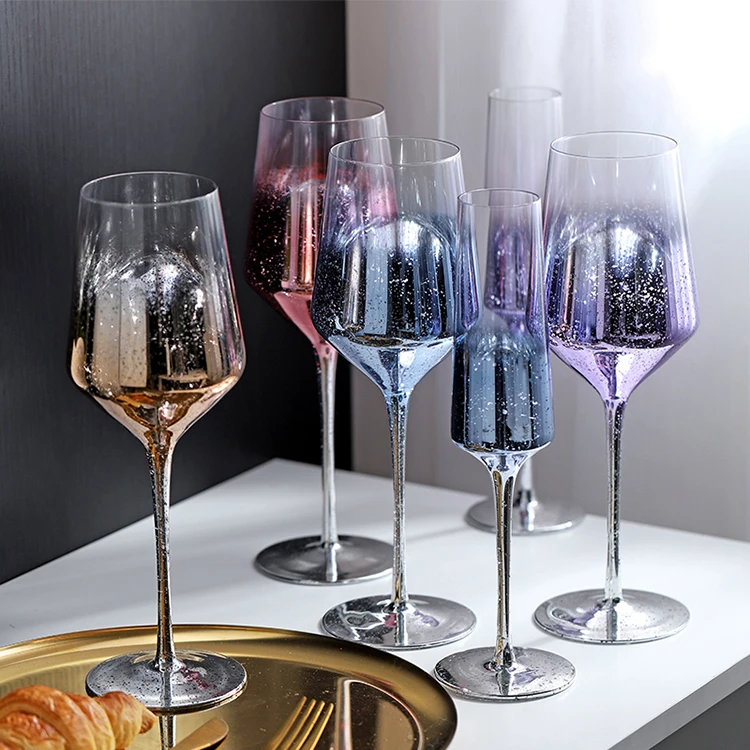 SYL colorful goblets creative starry sky crystal champagne flutes wedding wine glasses decoration party gift cocktail glass
