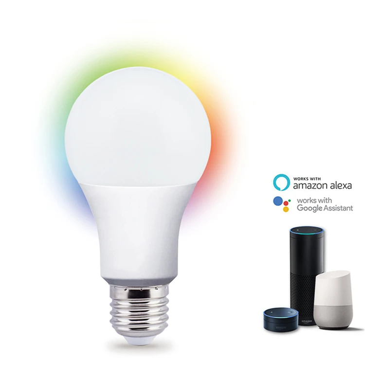 BSCI Factory Tuya Google Home Alexa Voice Control Wifi Bulb Light 7W RGB Lamp 220V Smart Lighting E27 B22 Led Bulb Raw Material