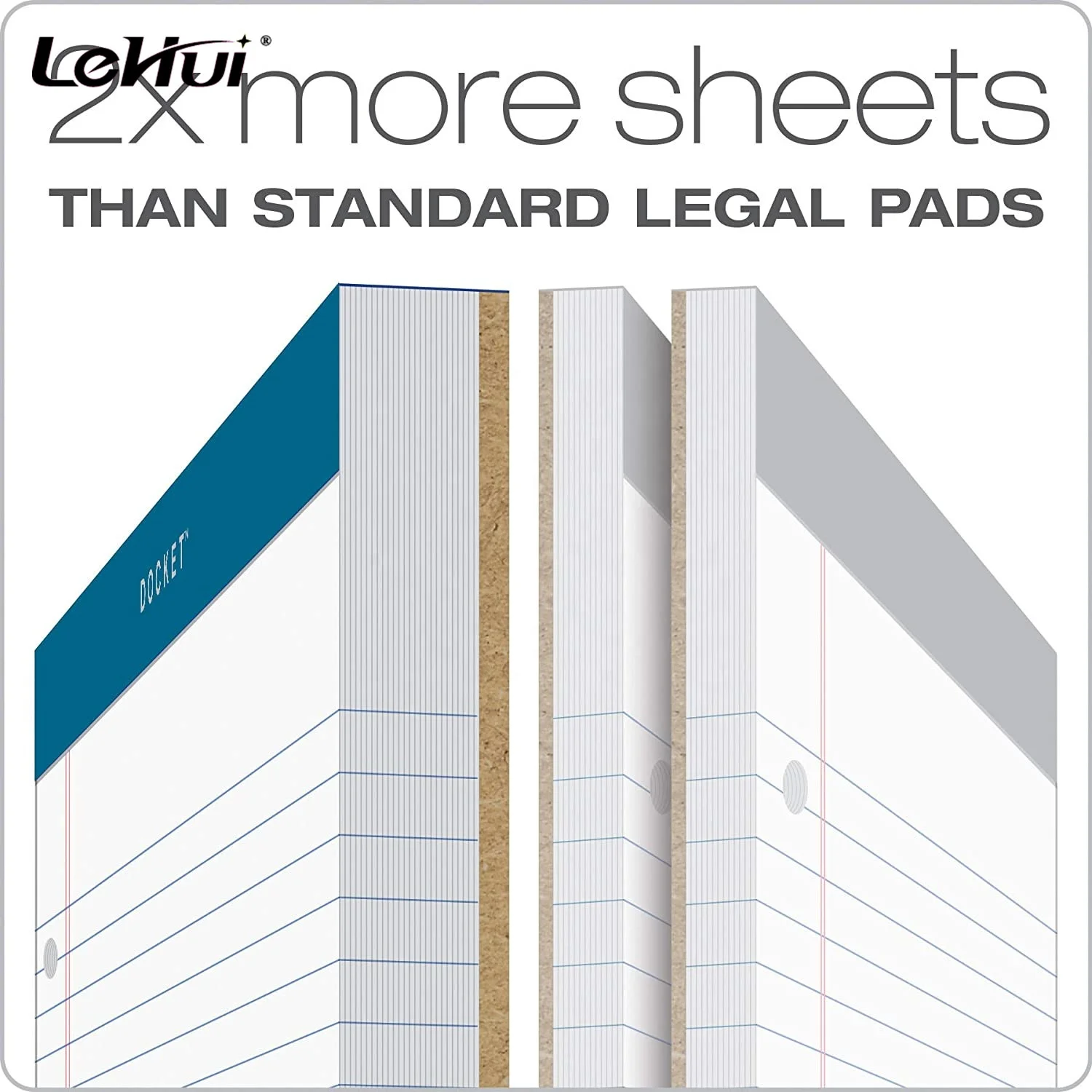 China Manufacturer 8 1/2 X 11 3/4 White Paper Perforations 100 Sheets Legal/Wide Ruling Double Docket Ruled Paper