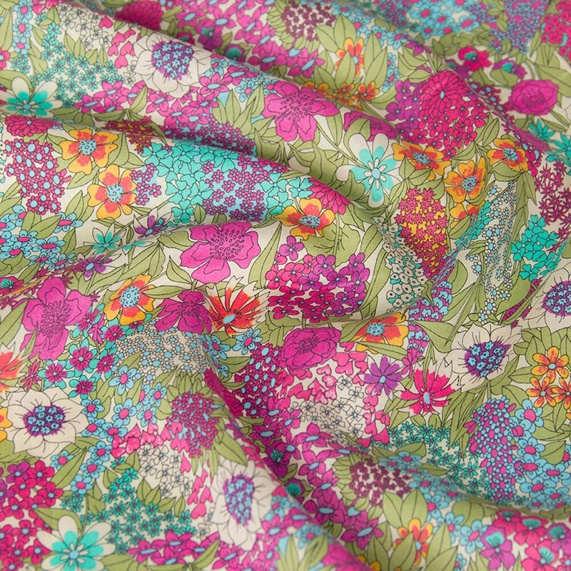 Accept Custom Designs Digital Printing Liberty London Fabric Cotton Lawn Custom Floral Tana Lawn Cotton Fabric for dress