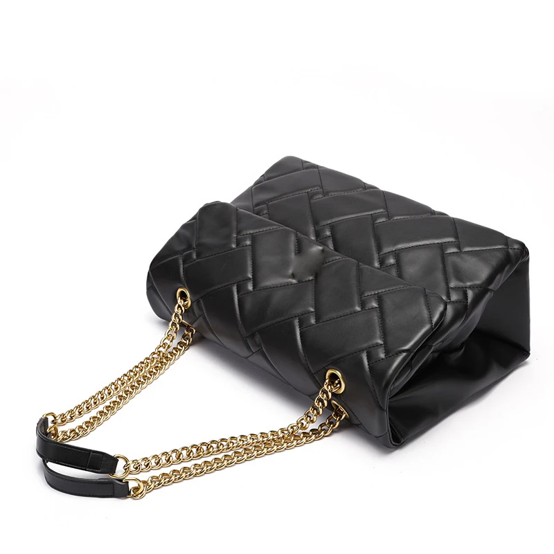 Custom Logo Big Chain Flap Bag Vegan Leather Handbags Work Tote Crossbody Bag Women Purses