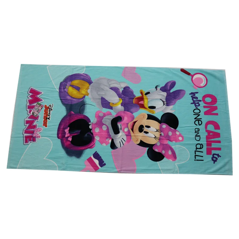custom famous brand name printing carton 100% cotton children kids beach towel