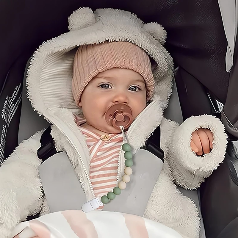 Factory Food Grade Nipple Pacifier Clips Teething Beads Dummy Holder Custom Baby Pacifier Clip Chain for Boys and Girls