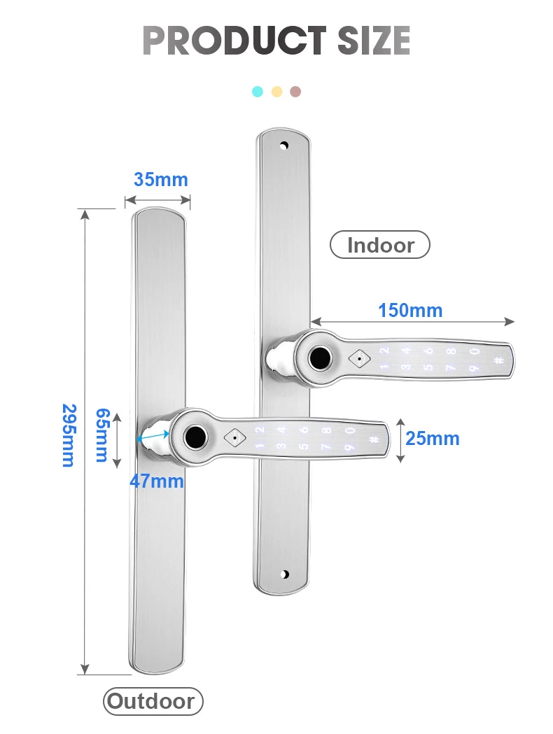 WiFi APP Fingerprint  PIN Code Card Mechanical Key Unlock Glass door Sliding Door Lock  Smart OEM / ODM