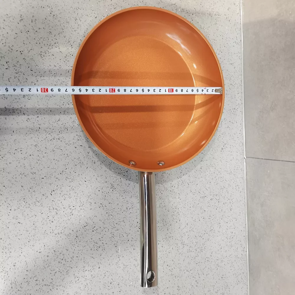 Copper Ceramic Coating Cookware Set with SS handle  Wok Pan and Fry Pan with Lid Nonstick Copper saucepan sets