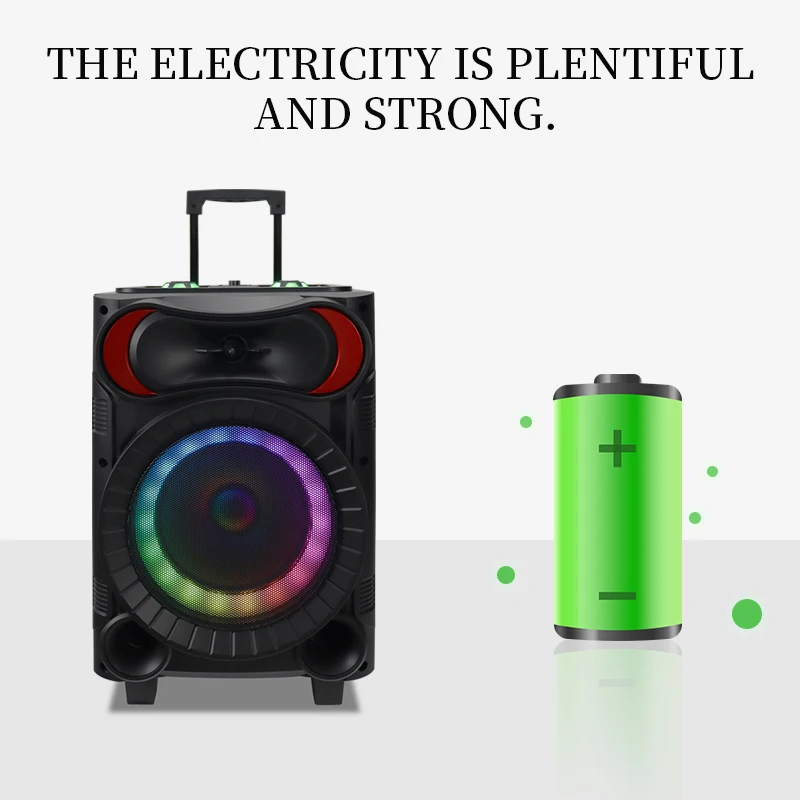 Manufacturer 8 inch Portable Party Dj Wireless Trolley Speaker Caixa De Som Karaoke Stereo Blue Tooth Led Speaker