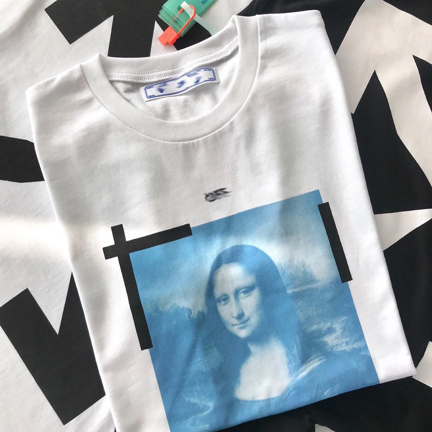  Делайте это спасибо 2021SS белая футболка с принтом OW MONALISA ARROW