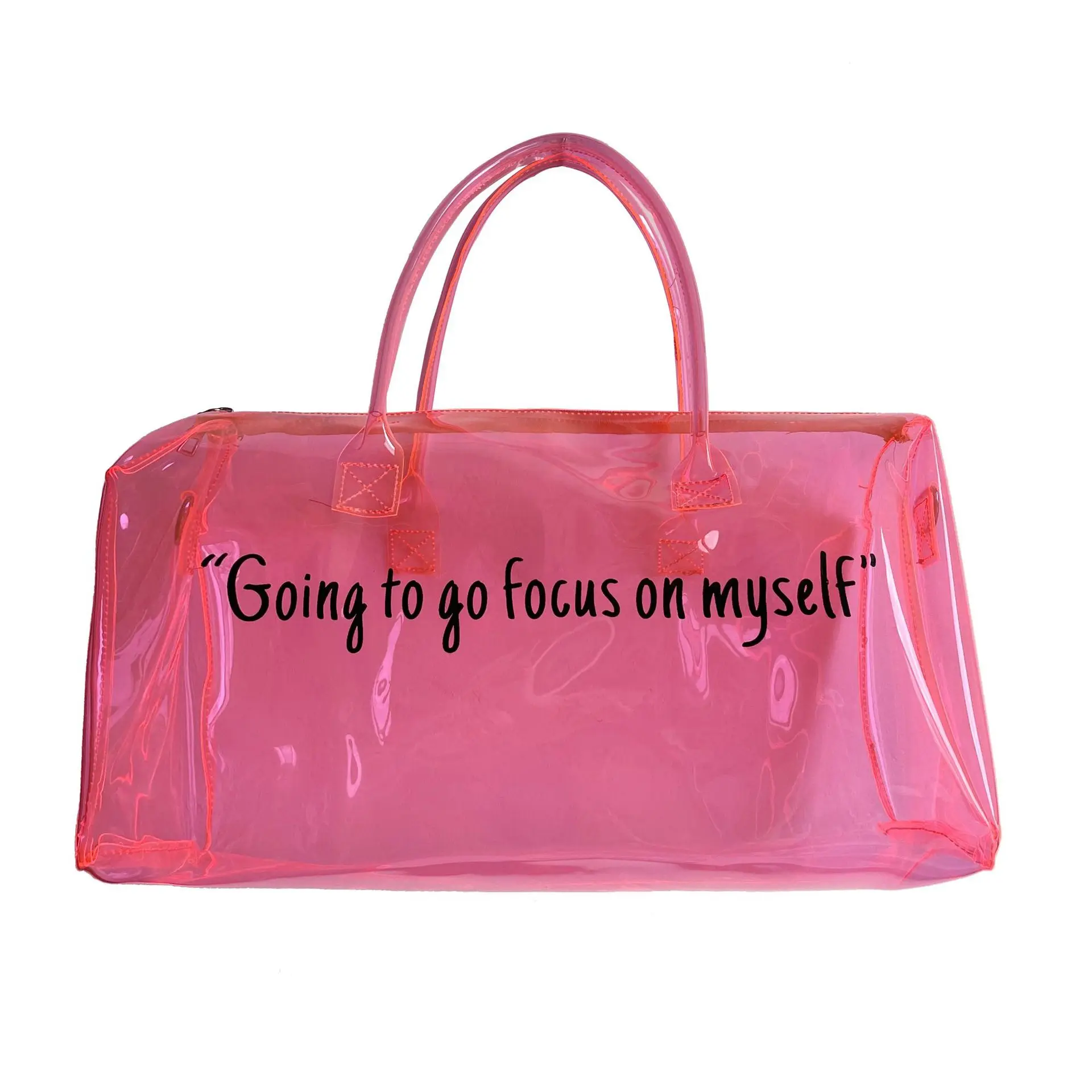 Wholesale Women Custom Iridescent Spennanight Overnight Waterproof Hologram Spend The Da Pvc Duffle Bag Clear Weekend Duffel Bag