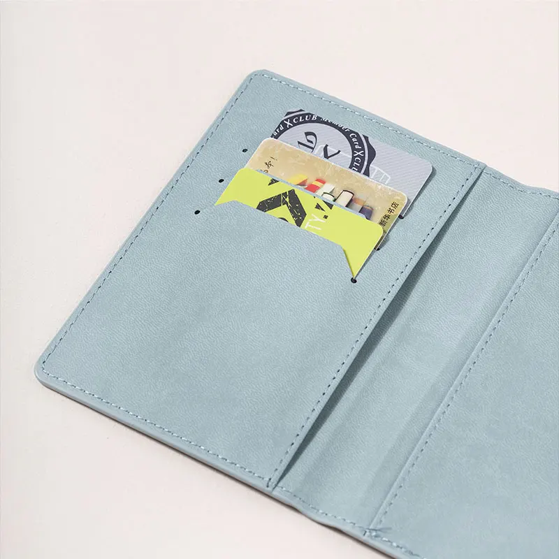 PU Leather Travel Set Custom Logo Passport Holder Luggage Tag Set for Business Gift