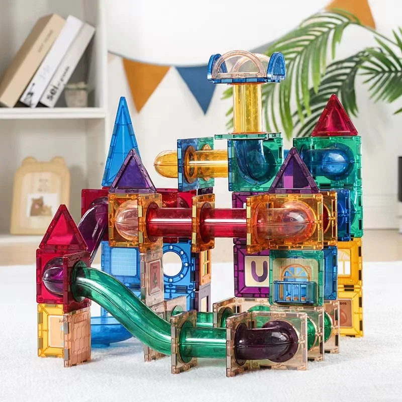 Sell high-quality Race Track Construction Magnet Building Block Game 3D Educational Magnetic Tiles Jigsaw Puzzle Toy