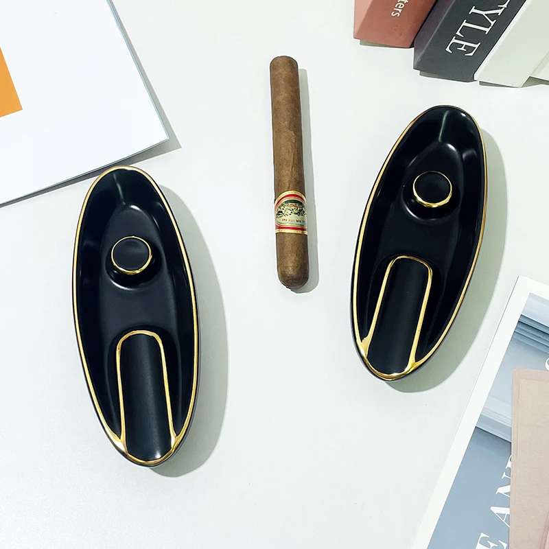 Керамическая пепельница для рекламы в уникальной овальной форме лодки индивидуальная сигар отеля фарфоровая офиса