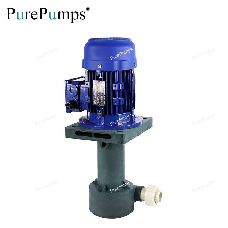 Continuous electroplating and etching low vibration low noise idling corrosion-resistant PP submersible vertical pump