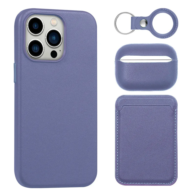 Leather Phone Cases For iPhone 14 13 Pro Max Leather Magnetic Wallets Card Holders Protective Case For Airpods Pro 2 For Airtag