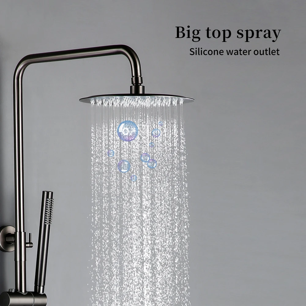 Brass Bath Contemporary Matte Black Round Copper Brushed Metal Exposed Polished European Bathroom Shower Set Faucet Mixer Tap