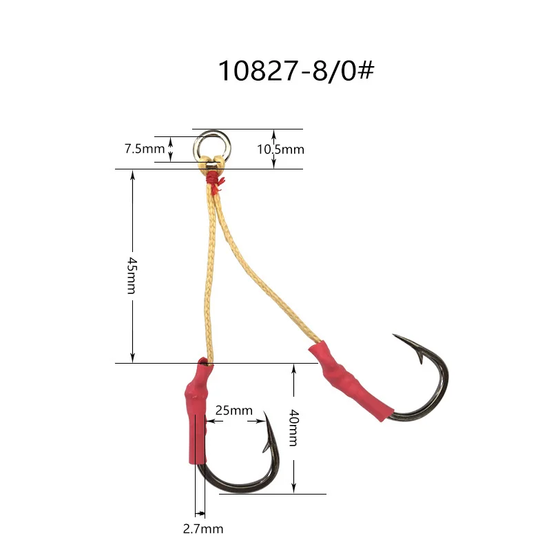 Custom Double Barbed Jig Fishhooks sea fishing Lure hook Stainless Steel Double Hook
