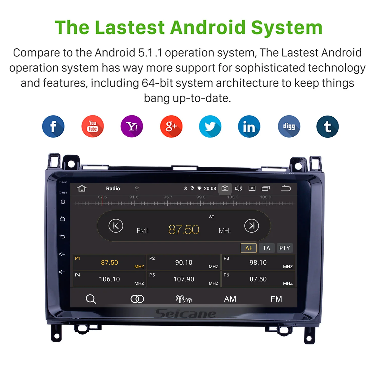 9 inch Android 11.0 Touchscreen Multimedia Player for 2004-2012 Mercedes Benz A W169 A150 A160 A170 A180 A200