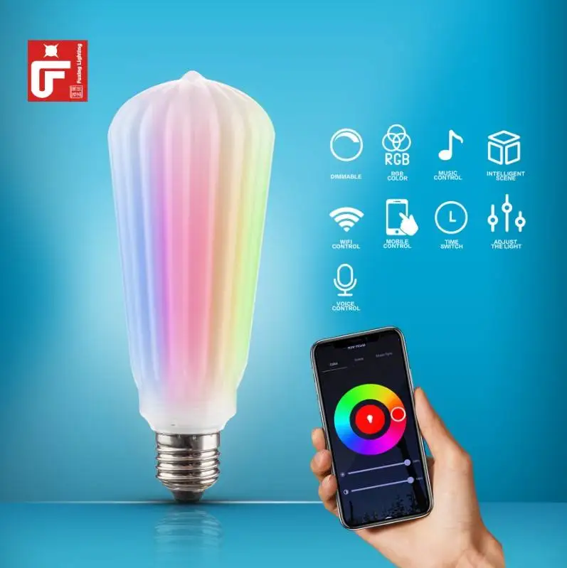 Смарт-RGB WIFI Глобус светодиодные лампы уникальный дизайн с дистанционным управлением опаловое стекло Корпус переменного тока переключатель режима питания