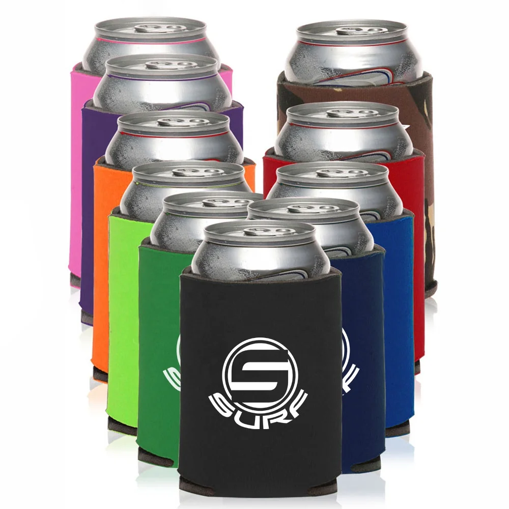 Custom Stubby Holder Beer Coozies With Logo Slim Bottle Blank Insulated Neoprene Sublimation Can Cooler Sleeve