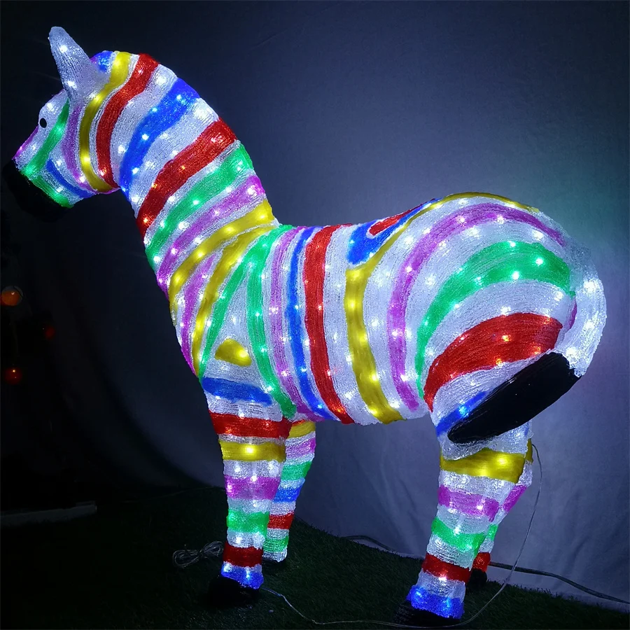 H97CM 400L Color Acrylic Zebra Christmas and New Year Outdoor Decoration Light