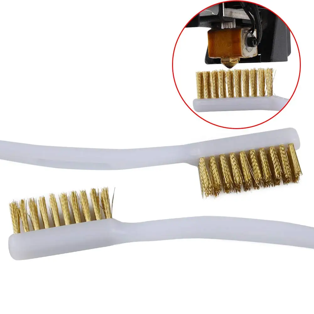 YouQi 3D Printer Nozzle Cleaning Copper Wire Toothbrush Tool Copper Brush Handle Hot Bed Cleaning Toothbrush