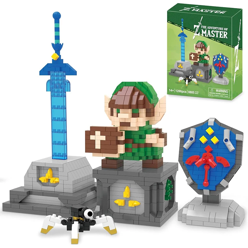 Мультяшные игры Детские игрушки звено мастер меч и Hylian Щит Набор строительных блоков микро блоки экшн-фигурки коллекции моделей