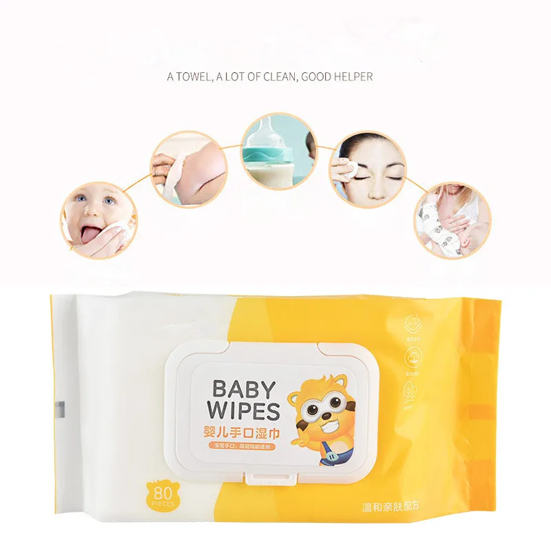 Wholesale OEM Biodegradable Bamboo Cycle Raw Material For Baby Wipes Wipes Container Cotton Baby Wet Wipes