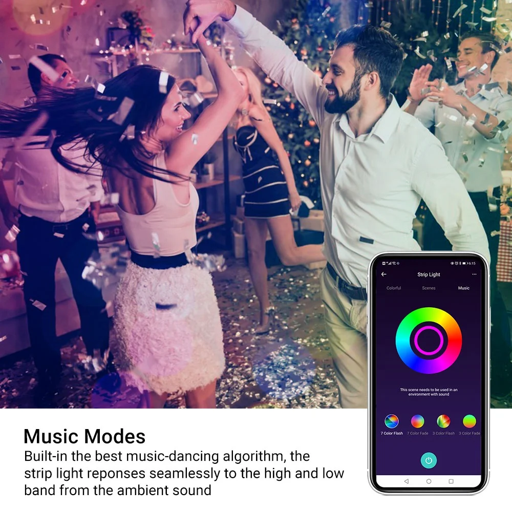 
LED Strip Lights 5M RGB Color Changing Dimming LED Lights For Home Kitchen Room Bedroom Dorm Room Bar with IR Remote DIY Mode 