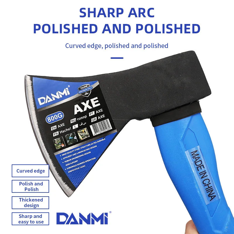 DANMI Hot Sale Professional Hand Tool Outdoor Camping Chopping Axe Anti-Slip Handle Splitting Kindling Wood Felling Axe