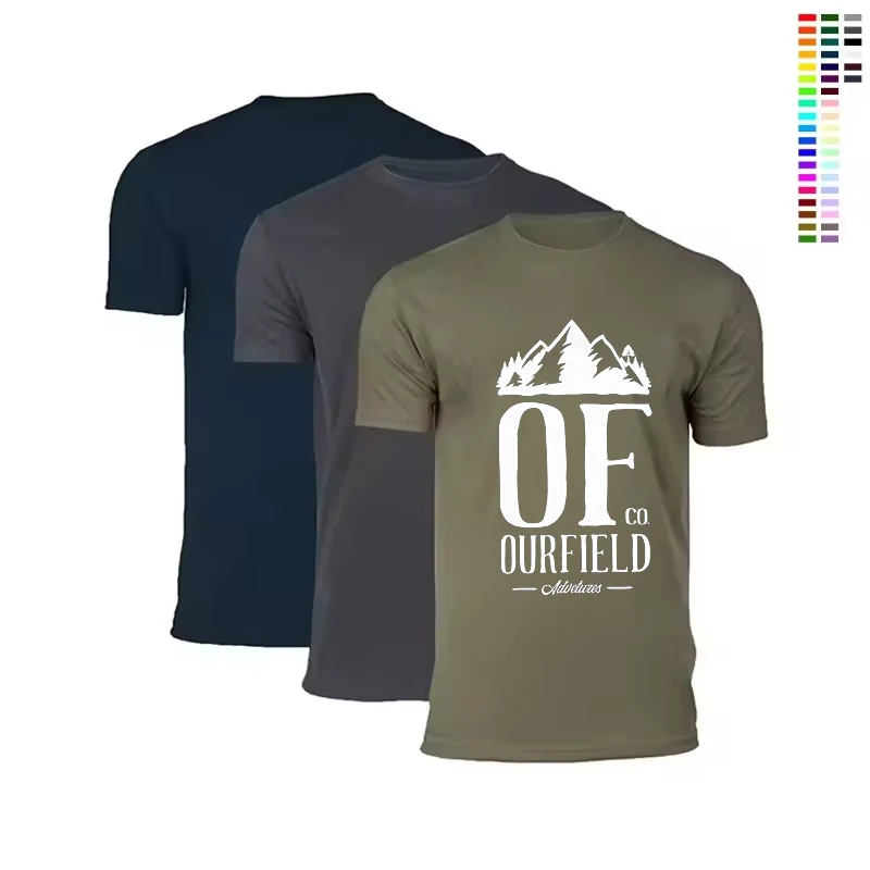 Мужская футболка Qianzun премиум-класса, 60% футболка из чесаного хлопка, 40% полиэстера, футболка из джерси с круглым вырезом, 4,3 унций