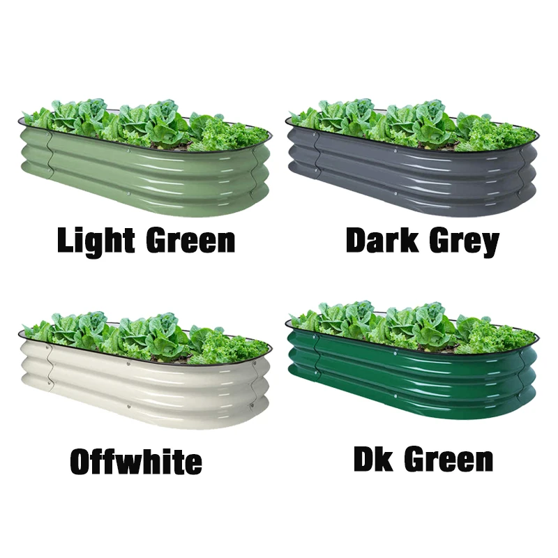 Metal Modular Raised Plant Bed Galvanized Garden Bed for Flower Pot and Planter Large Outdoor Garden Aluzinic Plant Box